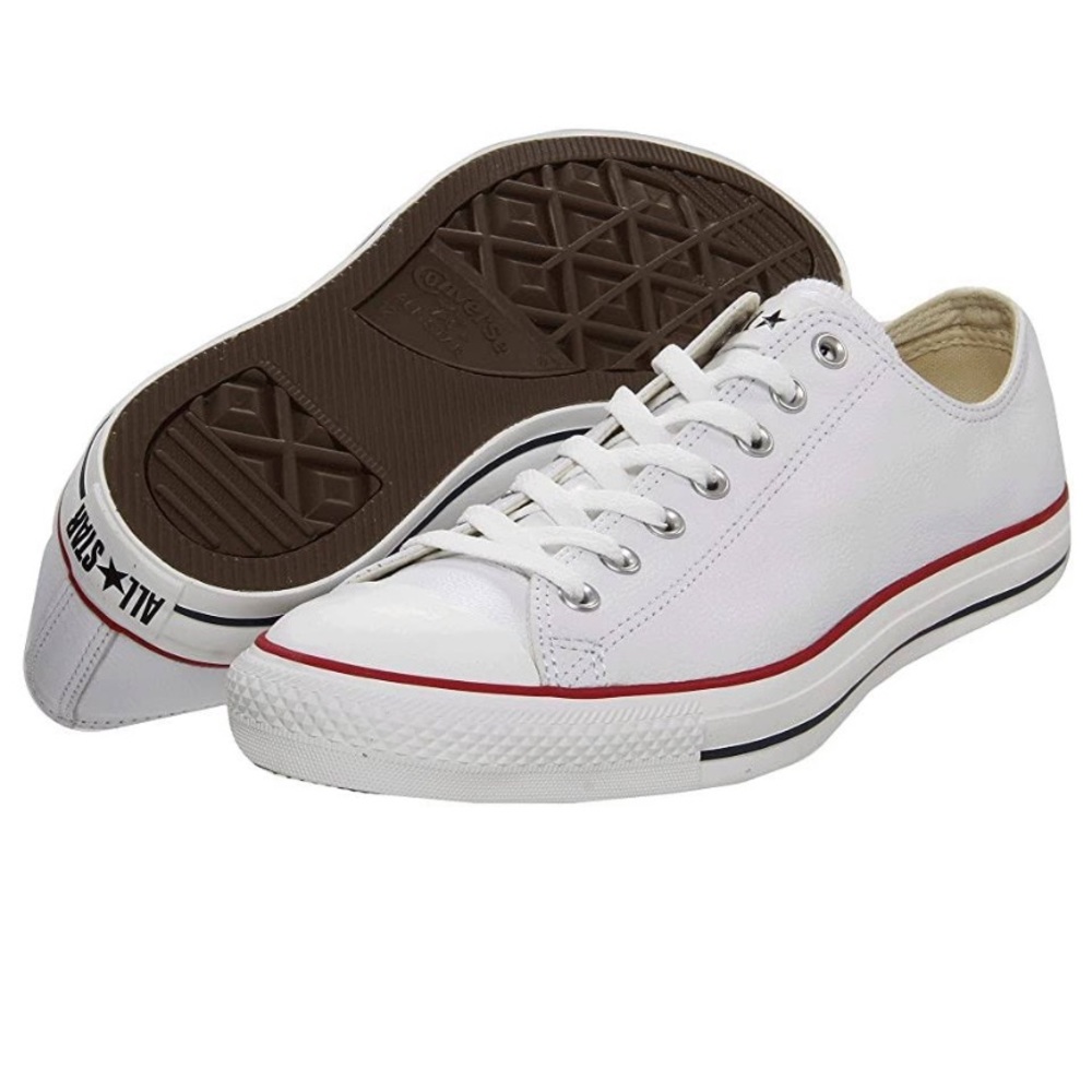 CONVERSE White Leather Chuck Taylor ALL STAR  7